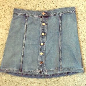 Express button-down denim skirt